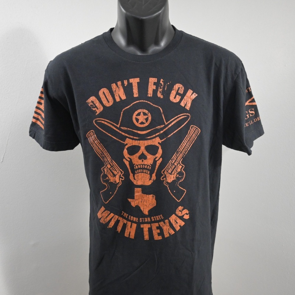 Grunt Style "Don't F*** With Texas"‎ T Shirt Black Short Sleeve Mens Large SLIM